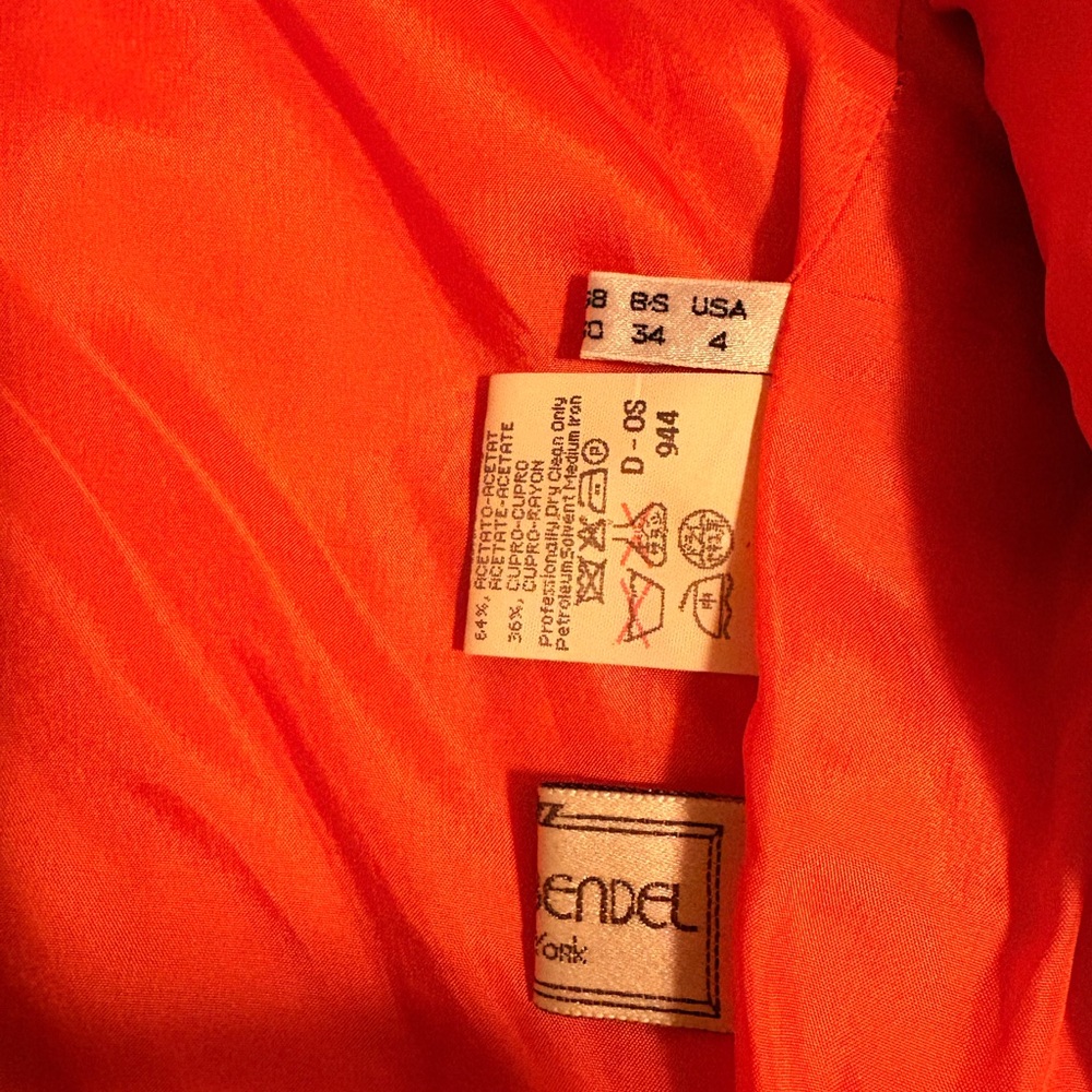 RARE Vintage Genny (Versace) Wool/Mohair Orange Designer Blazer - Picture 6 of 7